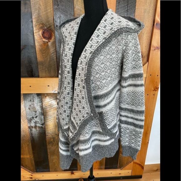ABERCROMBIE & Fitch knit hoodie sweater, open cardigan and flyaway style, size S - Picture 5 of 5